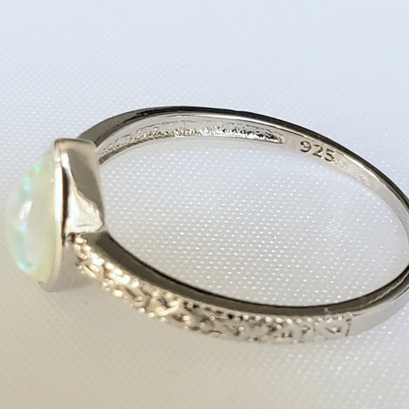 18k Over Sterling Opal Ring - Picture 3 of 8